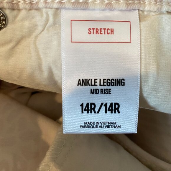 🎉HOST PICK🎉Express Cream and Tan Ankle Legging Mid Rise Size 14 NWT - Picture 11 of 12